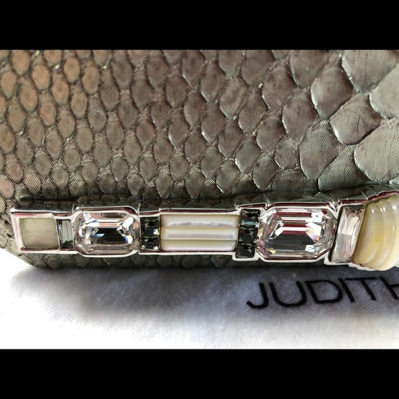 Judith Leiber Luiza Python Mother of Pearl Clutch - Picture 6 of 8